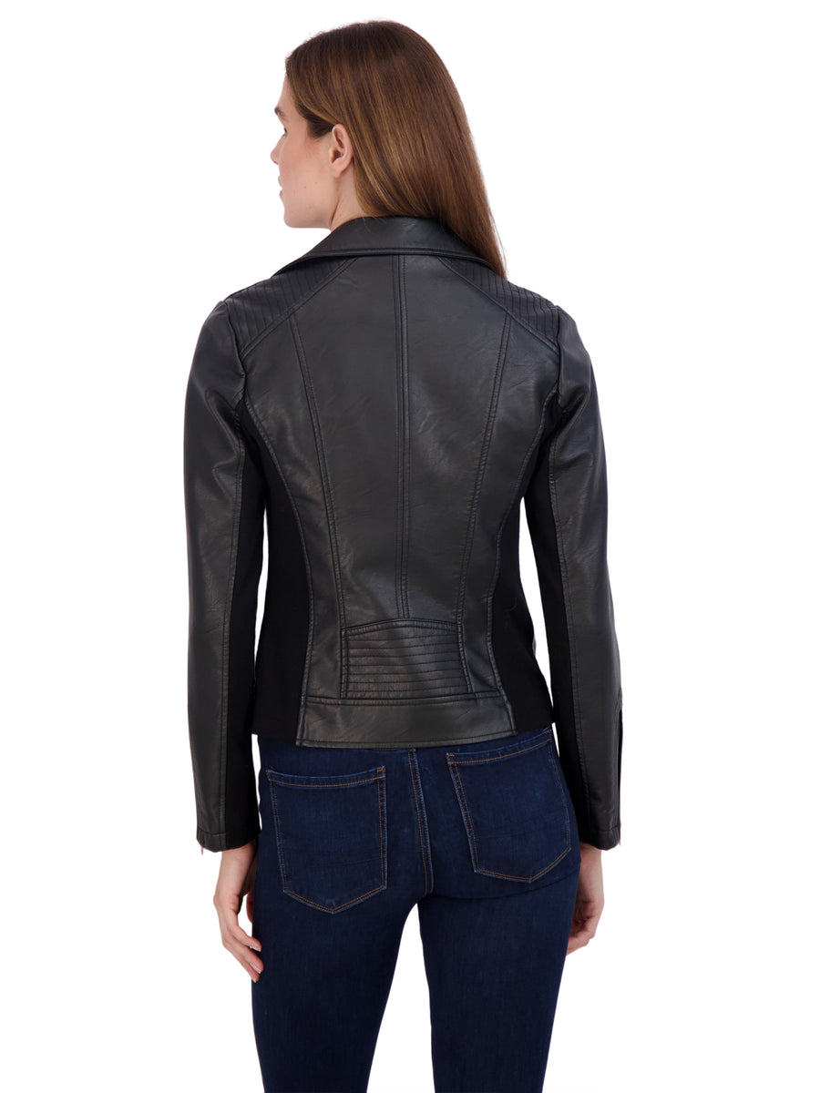 Sebby faux 2024 leather moto jacket