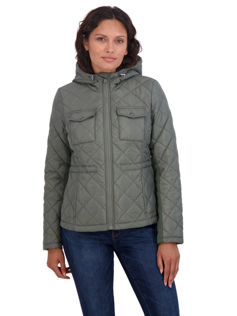 Juniors' Sebby Quilted Puffer Jacket